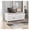 White, variant on Entryway Storage Bench with 3 Doors & Cushion - Shoe Organizer Wooden Ottoman for Living Room, Bedroom - Grey