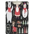 thumbnail image 2 of FMSHPON Cute Christmas Polar Bear Santa Snowman Deer Birds Trees Gifts Clipboard Hardboard Wood Nursing Clip Board and Pull for Standard A4 Letter 13x9 inches, 2 of 7