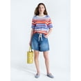 thumbnail image 2 of Free Assembly Women's and Women's Plus Roll Neck Cotton Sweater with Short Sleeves, Sizes XS-4X, 2 of 5