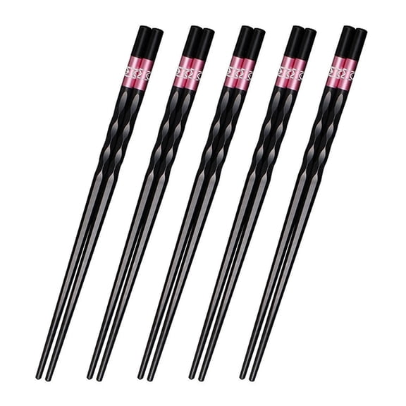 5 Pairs Chopsticks Reusable Chopsticks Dishwasher Safe Engraved Non-slip Chop Stick - Pink