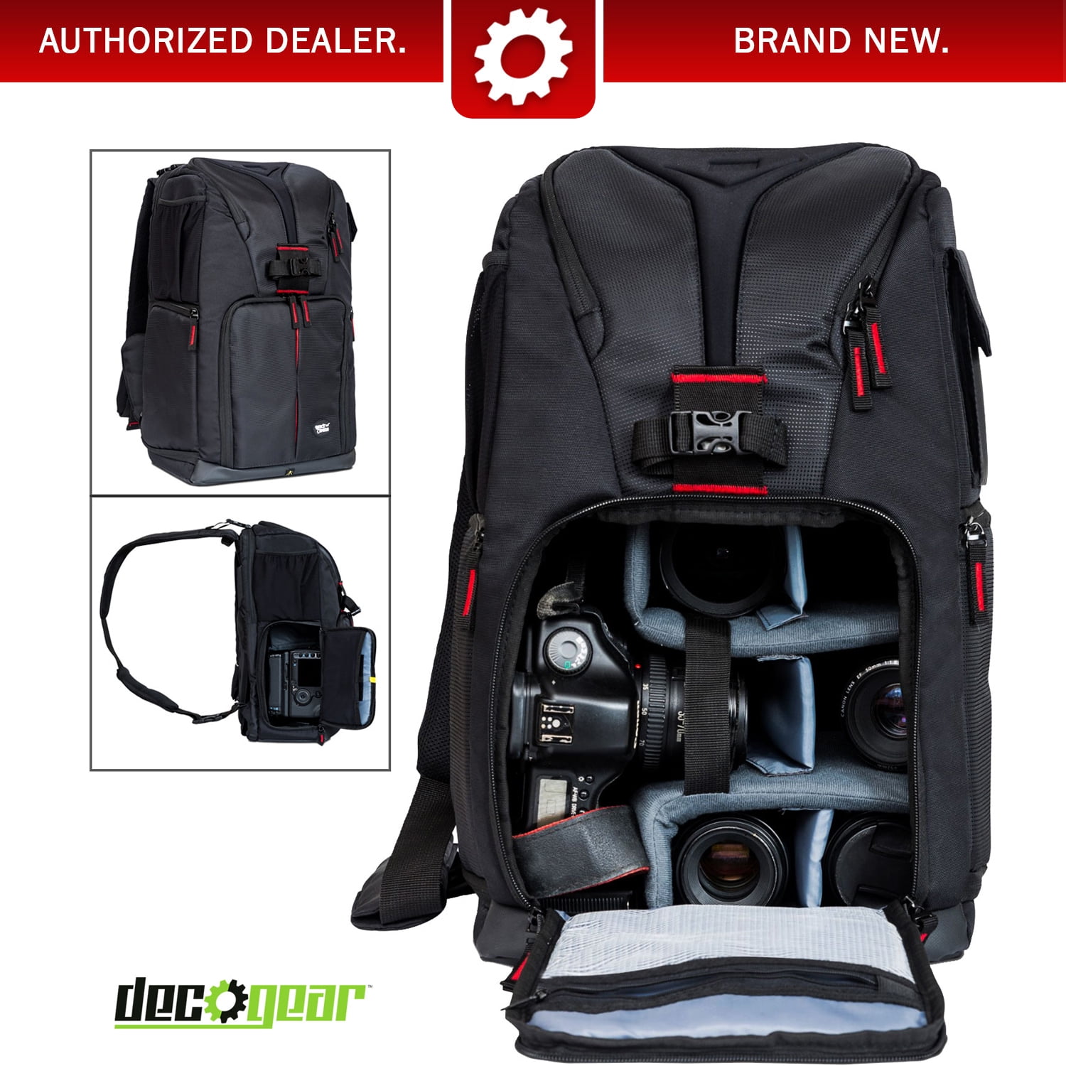 Deco Gear Sling Photo Backpack for Camera Lens & Accessories Pro 