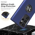thumbnail image 6 of Shockproof Case for Samsung S23 Ultra 5G, [Embedded Finger Ring] Military Grade Phone Case Cover with Reinforced Metal Stand Kickstand [Support Magnetic Car Holder] for S23 Ultra, Blue, 6 of 14