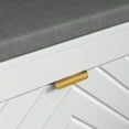 thumbnail image 4 of Spaco Narrow Storage Bench, Upholstered Entry Way Bench for Indoor, Shoe Rack Bench with 2 Flip Drawers, 2 Vents for 8 Pairs of Shoes, White, 4 of 11