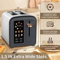 thumbnail image 2 of SEEDEEM Tostadora de 2 rebanadas, tostadora de pan de acero inoxidable con pantalla LCD de control táctil, velocidad de calentamiento 50% más rápida, 6 tipos de selección de pan, 7 ajustes de sombra,, 2 of 5