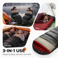 thumbnail image 7 of XXL Red Flannel Rectangular Sleeping Bag for Adults, 90x39 Inch, All-Season Waterproof, Machine Washable, 30–40 ° F Comfort Rating, 7 of 7