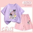 thumbnail image 5 of Cute 2Pcs Children's Short Sleeve Shorts Kawaii Sanrios Anime Cinnamoroll Summerthin Style Boys Girls Student Cotton T-Shirt, 5 of 5