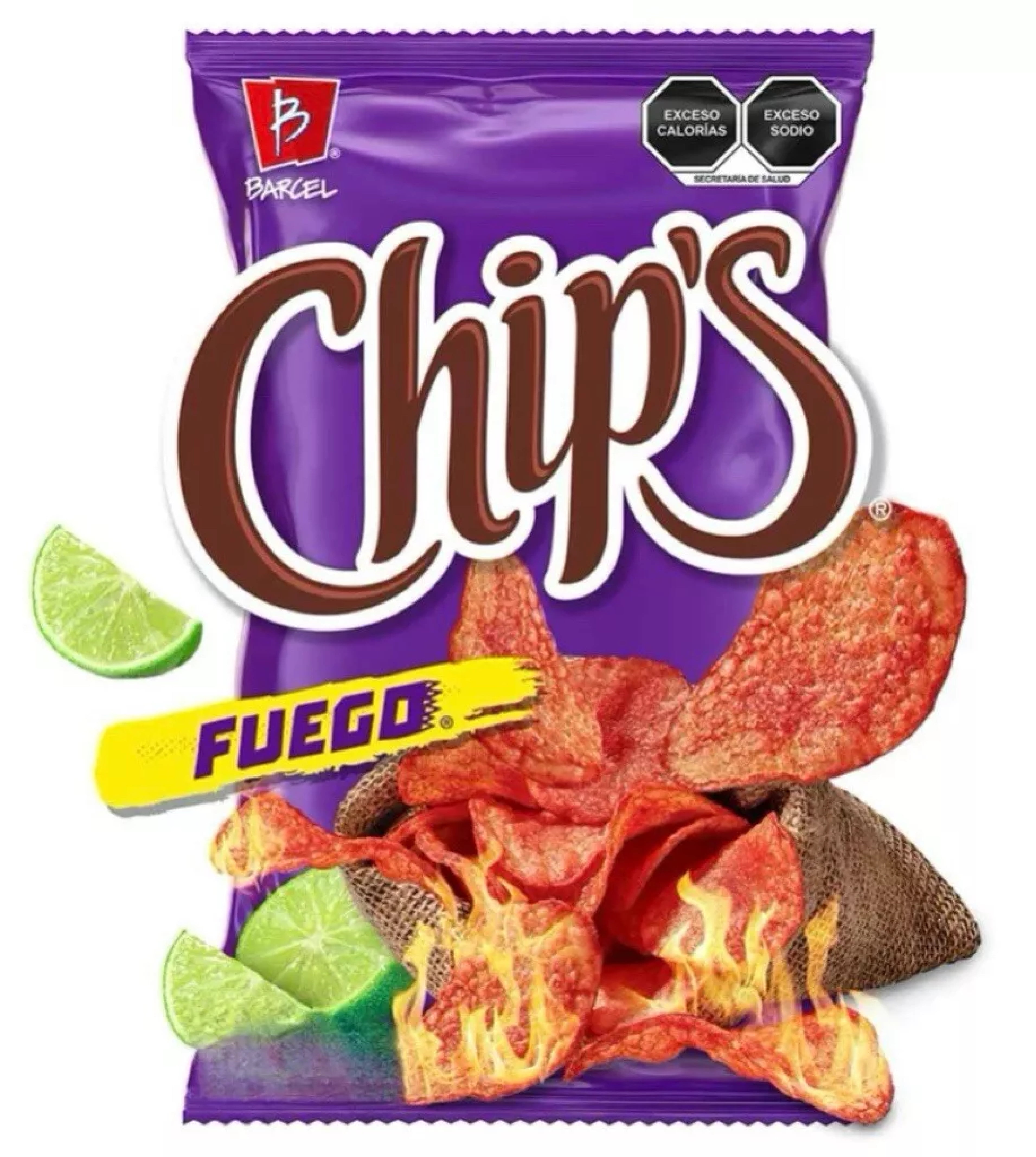 CHIP'S BARCEL PAPAS FRITAS SABOR CHILE Y LIMON - 170 G