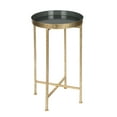 thumbnail image 1 of Kate and Laurel Celia Table d'Appoint Ronde en Métal Pliable, Gris avec Base Dorée, 1 of 2