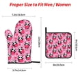 thumbnail image 2 of Honeii Panda Heart Valentine Pattern Oven Mitts and Pot Holders, Silicone Oven Gloves,500 F Heat Resistant Oven Mitts Sets, 4PCS, 2 of 6