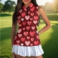 thumbnail image 4 of Uorisanigo Cute Love Heart Women's Golf Shirt Comfortable Washable Quick Dry Zip Up Workout Tennis Tops for Women Casual Sleeveless Outing Wear Size M, 4 of 7