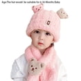 thumbnail image 2 of New Fashion Cartoon Bear Ear Protection Keep Warm Knit Cap Infant Beanie Baby Winter Hat Scarf Set Plush Scarves YELLOW, 2 of 8