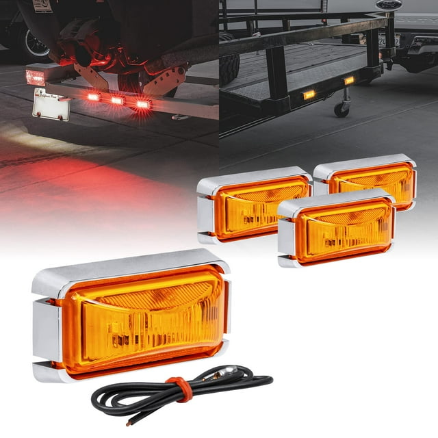 Luz indicadora de remolque TRUE MODS 2.5 LED ámbar con bisel cromado
