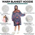 thumbnail image 5 of Wearable Oversized Blanket,Multicolor Ethnic Paisley Pattern Wearable Blanket Hoodie for Adults,Cozy Hooded Blankets with Super Pockets,Super Warm Fuzzy Pullover for Women & Men, 5 of 6