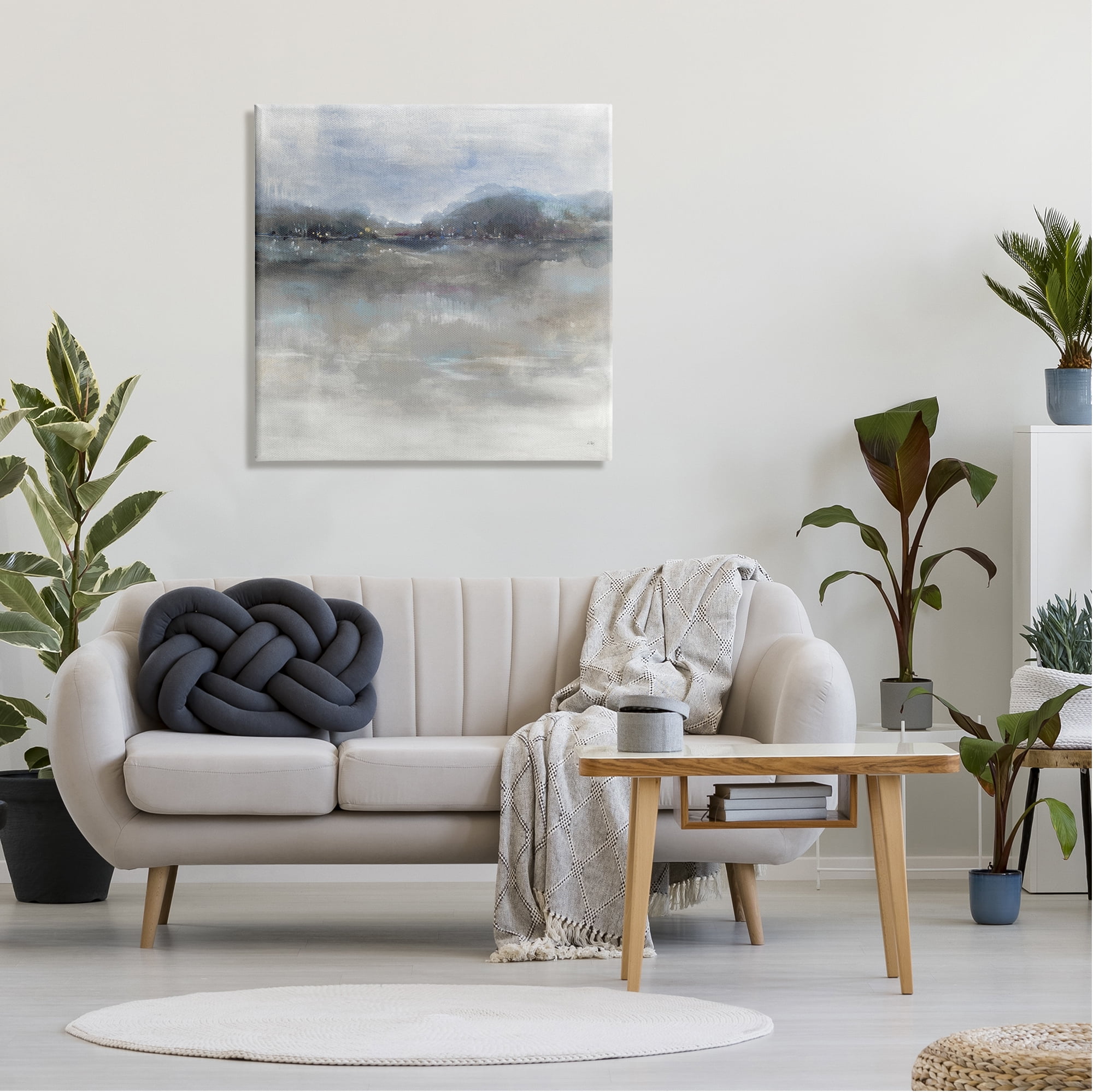 Stupell Industries Quiet Distant Landscape Misty Water Reflection Painting Gallery Wrapped Canvas Print Wall Art, Design by K. Nari