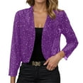 thumbnail image 2 of Bolero Cardigan Jacket for Women Long Sleeve Glitter Sparkling Mesh Lightweight Open Front Jackets Outerwear, 2 of 8