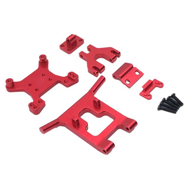 Bewildely RCGOFFLOW-soporte amortiguador estable de aleación de aluminio 1/14, cantidad de amortiguador para Wltoys 144001, pieza de coche RC Kits de construcción modelo Rojo
