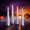 B#3, variant on 4 Pcs Halloween Flameless LED Taper Candles, Battery Operated Ghost Style, Realistic Flickering Light Effect, Decorative Accent for Halloween Table Centerpieces and Indoor Party Styling
