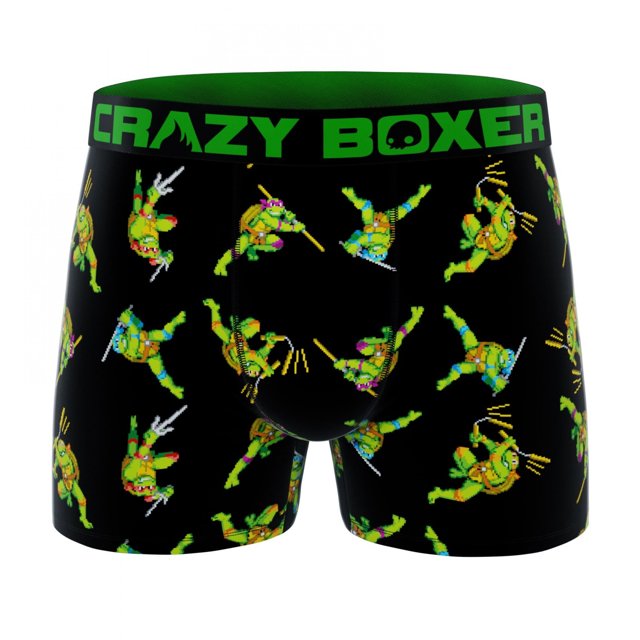 Crazy Boxer Teenage Mutant Ninja Turtles Pixel Sprites All Over Men's Boxer Briefs-XLarge (40-42)