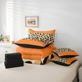 thumbnail image 6 of jejeloiu Leopard Cheetah Pattern 7pcs Bedding Comforter Set,Chic Minimalism Artwork Queen Bedding Sets,Orange Brown Queen Sheet Sets For Kids,Luxury Bedroom Decor Reversible, 6 of 8