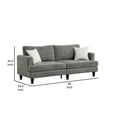 thumbnail image 5 of Benjara Lae 80 Inch Sofa with 2 Throw Pillows, Tufted, Gray Chenille Upholstery, 5 of 5