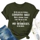 thumbnail image 3 of Camiseta con el alfabeto para mujer con cita peculiar, cuello redondo, mangas cortas, verde OD, fuente blanca, XXL Camiseta favorita para niños, 3 of 5