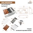 thumbnail image 4 of CASAINC 30 in. Farmhouse/Apron-Front Single Bowl 18 Gauge Brushed Stainless Steel Workstation Kitchen Sink with Accessories, 4 of 11