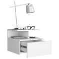 thumbnail image 2 of White Floating Nightstand With 1 Drawer - Compact Space Saver Drawer, Particle Board, Suits Different Room Decor Ideas, Storage Solution, ,, 2 of 3