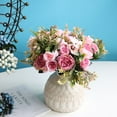 thumbnail image 2 of Artificial Flowers Bouquet,Artificial Flowers,Artificial Peony Small Silk Flowers Fake Peonies Bouquet Rose Flower Arrangement Table Centerpiece For Dining Party Home Decoration(Pink 1PC), 2 of 7
