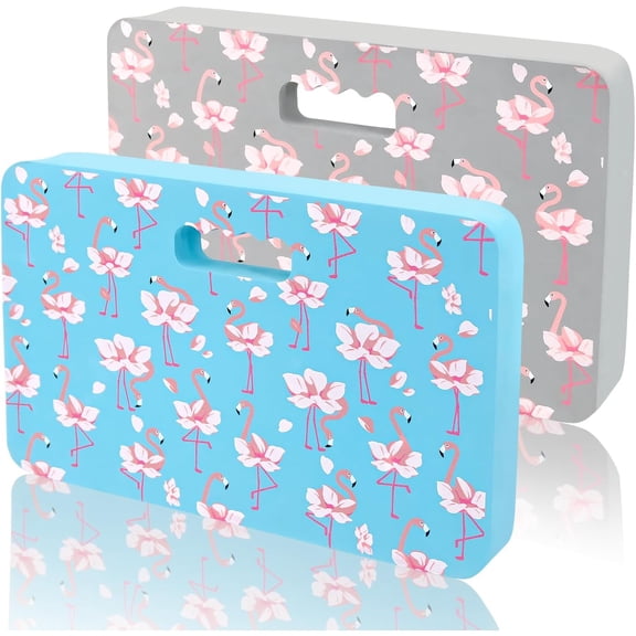 Kneeling Pads Extra Thick 17.7 * 11 * 3” 2-Pack, Foam Kneeling Pads with Flamingo Print, Comfortable Knee Pads for Gardening, Yard, Yoga, Picnic, Elegant Garden Gift for Women