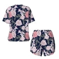 thumbnail image 6 of Wukai Rose Flowers Women's Pajama Set,Short-Sleeve Top and Shorts with Elastic Waistband and Pockets for Loungewear, Yoga, and Casual Wear-4X-Large, 6 of 8
