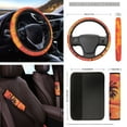 thumbnail image 4 of Yuyamidu Orange Sunset Car Seat Cover for SUV Truck Steering Wheel Cover Seaside Car Shade Seat Belt Strap Pad Handbrake Gear Shift Knob Cover Rearview Mirror Accessory Cup Holder Key Chain 16 Pack, 4 of 7