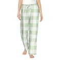 thumbnail image 2 of Lsque Pistachio Green Checkboard Print Women's Pajama Pants, Lounge Pant - Comfortable Home Wear,Elastic Waistband, Stylish Design-Large, 2 of 9