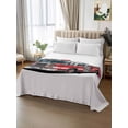 thumbnail image 2 of Red Fire Truck Twim Size Flat Sheet, Wrinkleproof & Fadeproof Cooling Flat Bed Sheet Only, Funny Cute Car Breathable Soft Bedding Top Sheets 66 x 96 Inches, 2 of 8