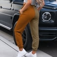 thumbnail image 5 of Hfyihgf Womens Color Block Y2k Baggy Sweatpants Drawstring High Waist Joggers Pants Trendy Relaxed Fit Trousers with Pockets(Brown,3XL), 5 of 8