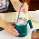 thumbnail image 4 of Taza de café aislada de acero inoxidable con asa, taza de viaje de doble pared, vaso con tapa deslizante, 4 of 5