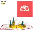 thumbnail image 2 of Paquete de 10 tarjetas de Feliz Navidad, animales, bosque, Pop-Up, tarjetas de vacaciones con sobre, Año Nuevo, tarjetas de felicitación de navidad, regalos hechos a mano, 2 of 4