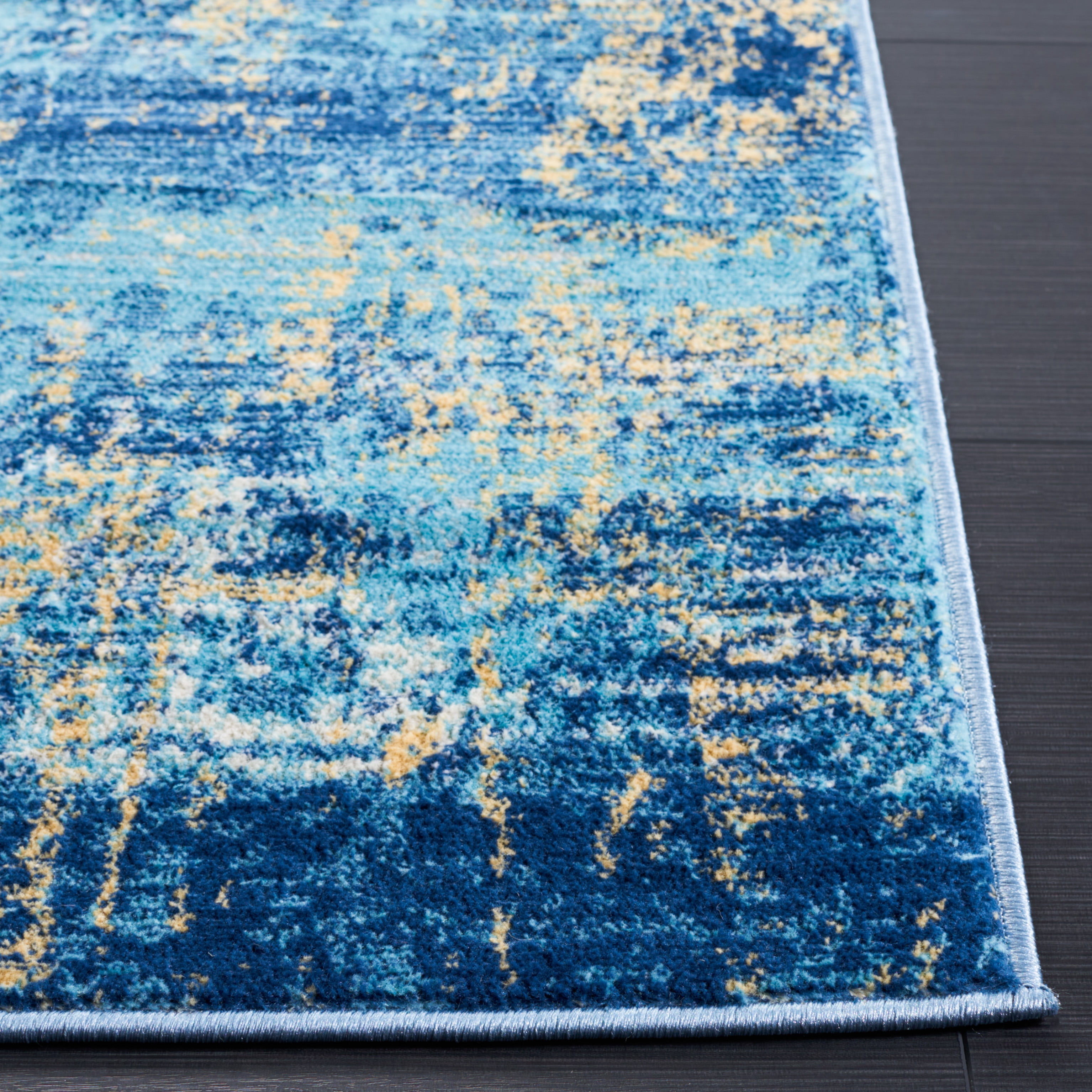 SAFAVIEH Jasper Oralee Abstract Overdyed Area Rug, Navy/Ivory, 5'3" x 7'6"