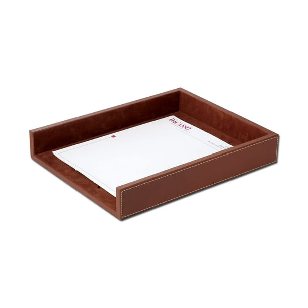 Rustic Brown Leather LegalSize Letter Tray