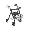 Drive Medical DLite Lightweight Walker Rollator with 8" Wheels and Loop Brakes, Midnight Black