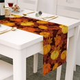 thumbnail image 3 of Chemin de Table d'Automne 70 Pouces de Long Orange Citrouille Érable Coton Lin Foulards de Commode Chemin de Table pour Cuisine Café/salle à Manger/canapé/table d'Appoint Chambre Maison Salon Foulards Déco pour Fête Di, 3 of 7