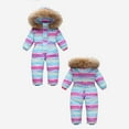 thumbnail image 4 of MKOSPLRT Baby Snowsuit Toddler Snow Suit Winter Coat Clothes Ski Puffer Jacket Snow Jumpsuits One Piece Warm Color Block Onesie Ourdoor, 4 of 6