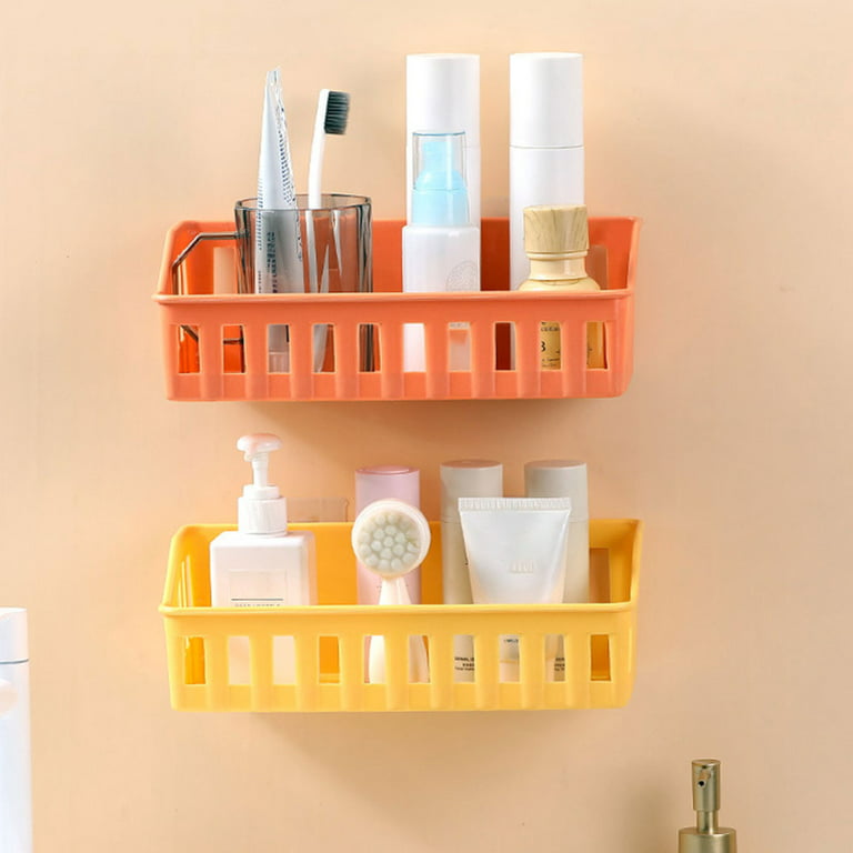 Orange Hanging Shower Caddy Organizer Plastic Basket