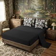 thumbnail image 4 of Meiyoeat Wildlife Mallard Duck Big Bass Fish Deer Bear King Bedding 7pcs, Rustic Fishing and Hunting King Bed in a Bag, Brown Green Black,Black Reversible, 4 of 6