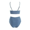 thumbnail image 4 of WUANDIXFA Bathing Suits Women 2 Piece Women High Waisted Bikini Fashion Cute Two Piece Retro Ruched High Waist Print Bikini Set Grey,2XL, 4 of 6