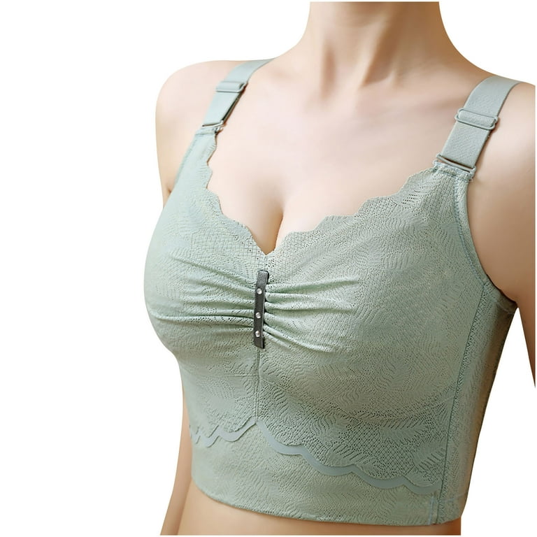 AIEOTT Wirefree Bras for Women ,Plus Size Front Closure Lace Bra Wirefreee  Extra-Elastic Bra Adjustable Shoulder Straps Sports Bras 36B-42C, Summer  Savings Clearance 