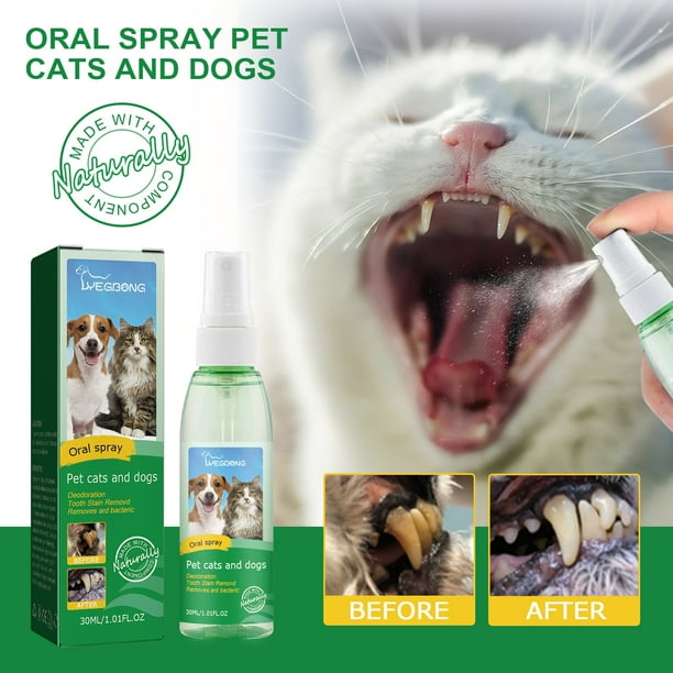 ¡Precio rebajado! Spray bucal para perros de 30 ml, spray limpiador de dientes para perros y gatos, spray dental, spray oral para perros, ambientador para el aliento de mascotas, spray oral por un per