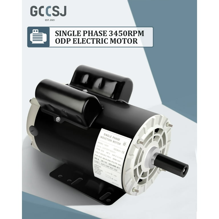 VEVOR 5 Hp Electric Motor 3.1 kw Rated Speed 3450 Rpm Single Phase Motor AC  208-230V Air Compressor Motor Suit for Home and Small Shop Air Compressors  