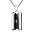 thumbnail image 2 of Mens Diamond Accent Stainless Steel Reversible Dad Plate Dog Tag Pendant Necklace, 2 of 3