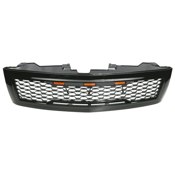 Ikon Motorsports Compatible with 07-13 Chevy Silverado 1500 Front Bumper Hood Mesh Grille - Gloss Black 2007 2008 2009 2010 2011 2012 2013