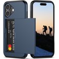 thumbnail image 1 of KOMI Compatible with iPhone 16 Pro Max Case with Card Holder[Store 5 Cards] Dual Layer Heavy Duty Shockproof Wallet Case with Hidden Card Slot Large Storage Cover for Men&Women 6.9'' Blue, 1 of 5